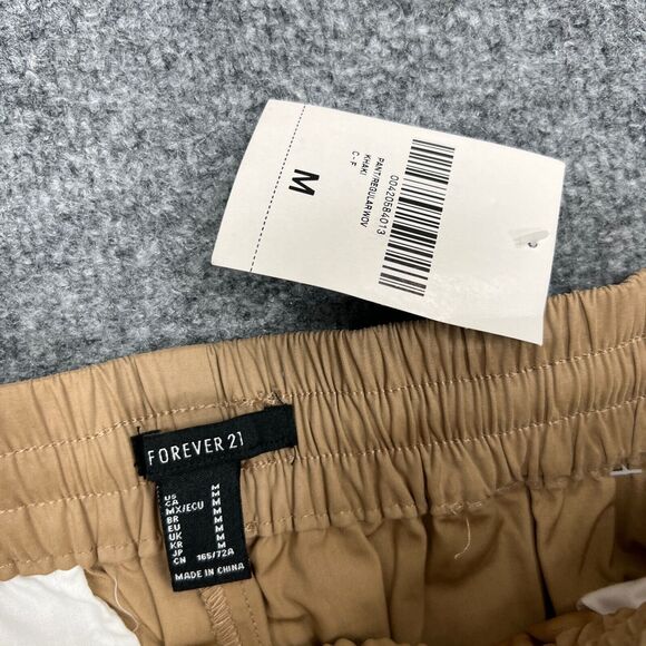 Forever 21 Jogger Womens M Medium Khaki Elastic Waist Drawstring High Rise *READ - Picture 4 of 15